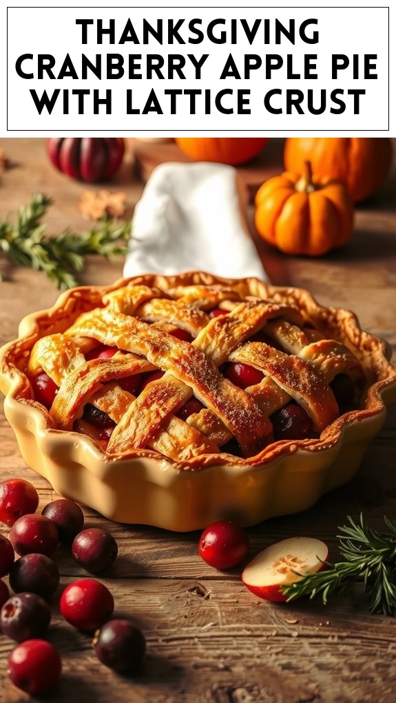 Thanksgiving Cranberry Apple Pie With Lattice Crust