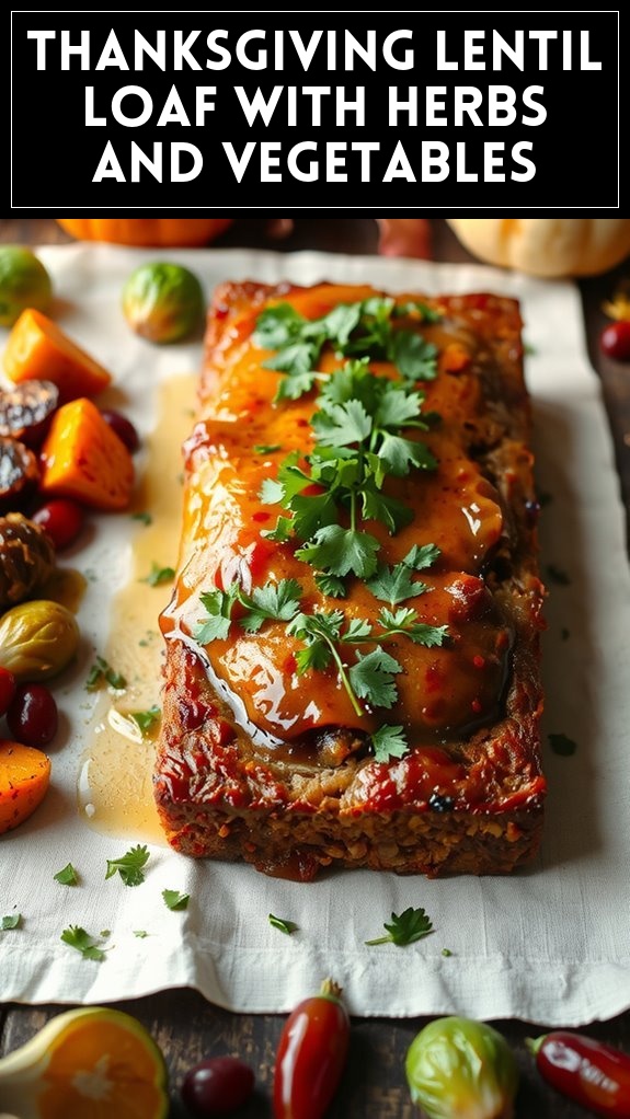 Thanksgiving Lentil Loaf With Herbs and Vegetables
