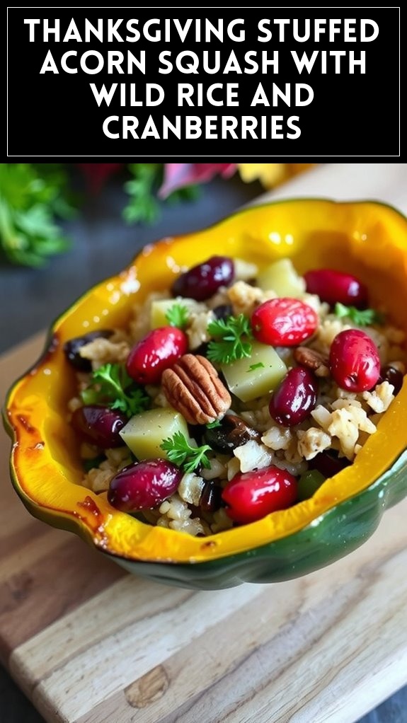 Thanksgiving Stuffed Acorn Squash With Wild Rice and Cranberries