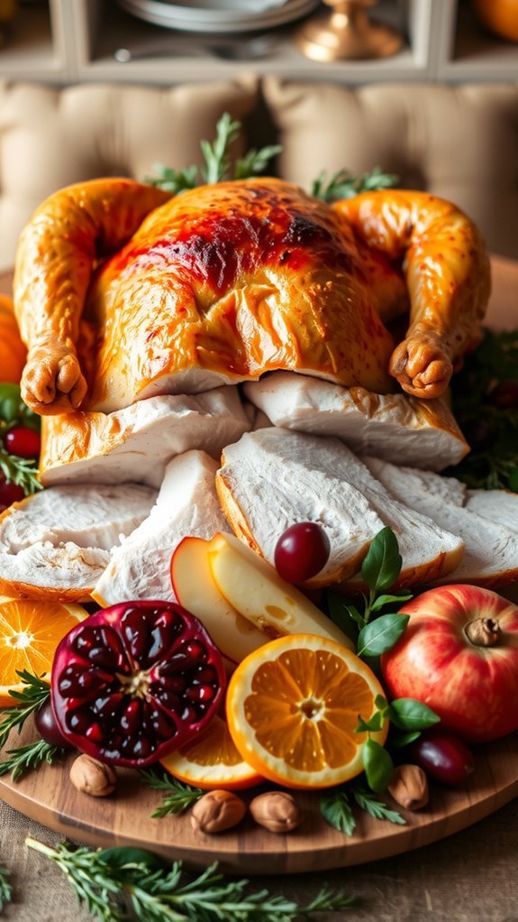 turkey presentation with garnishes turkey presentation with garnishes