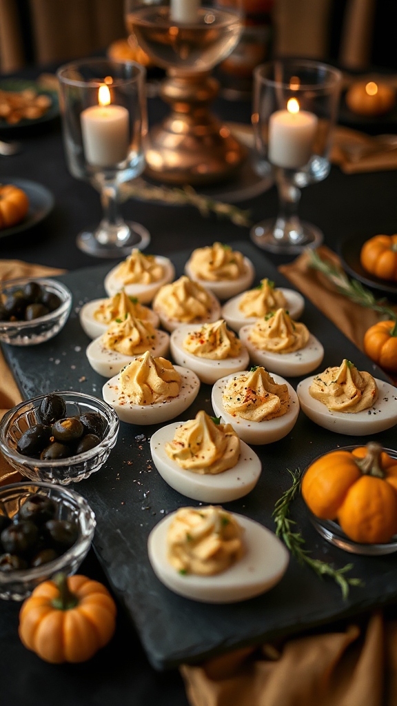 upscale black garlic eggs