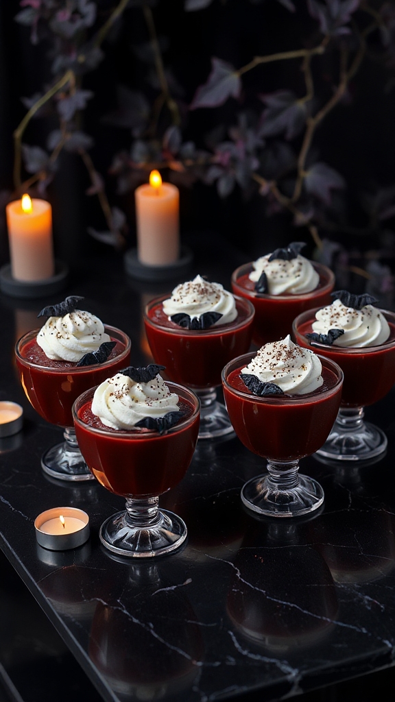 vampire themed chocolate dessert cups