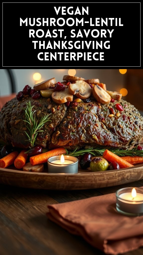 Vegan Mushroom-Lentil Roast, Savory Thanksgiving Centerpiece