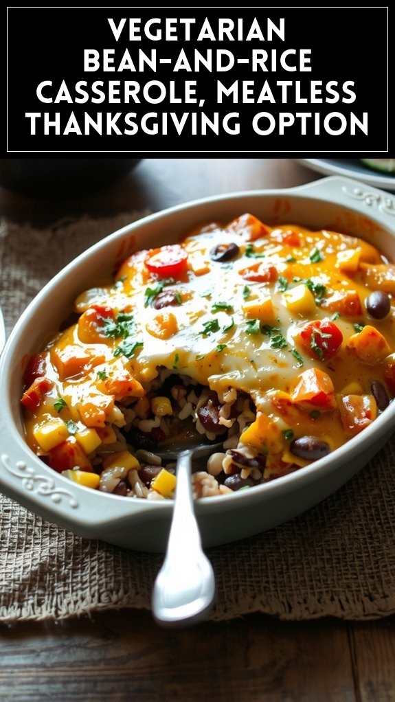 Vegetarian Bean-and-Rice Casserole, Meatless Thanksgiving Option