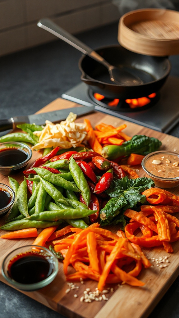 vibrant asian stir fry dish