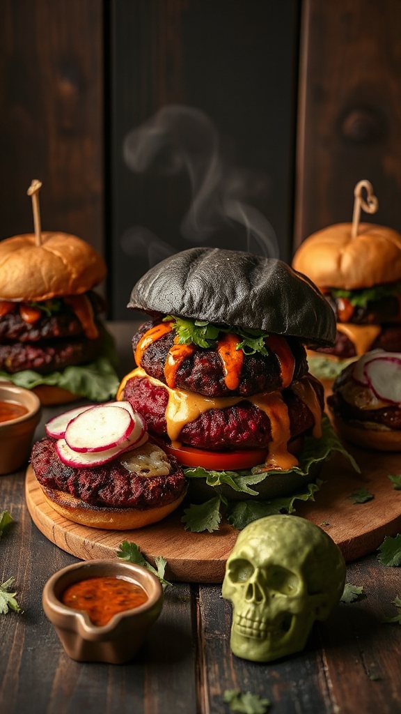 vibrant beetroot black bean burgers