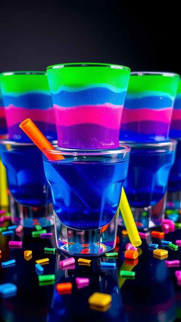 vibrant blue raspberry jello shots