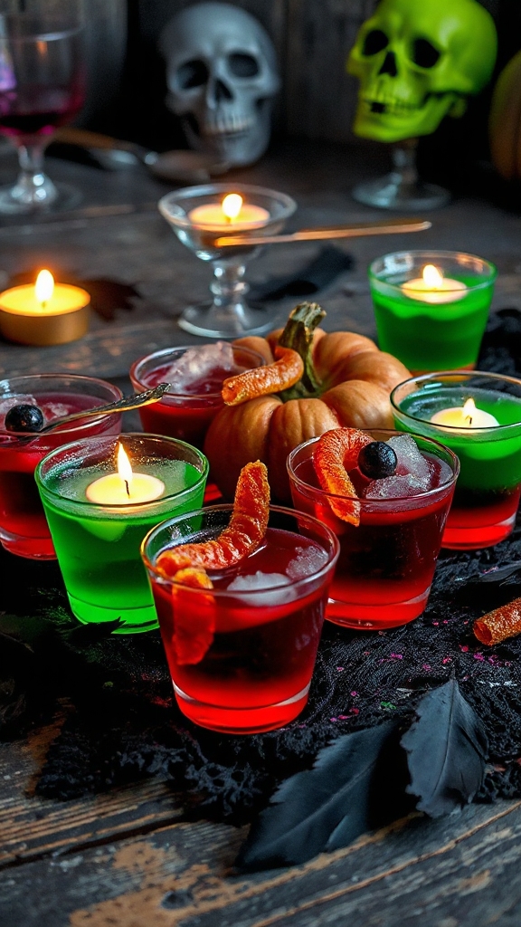 vibrant halloween jello shots