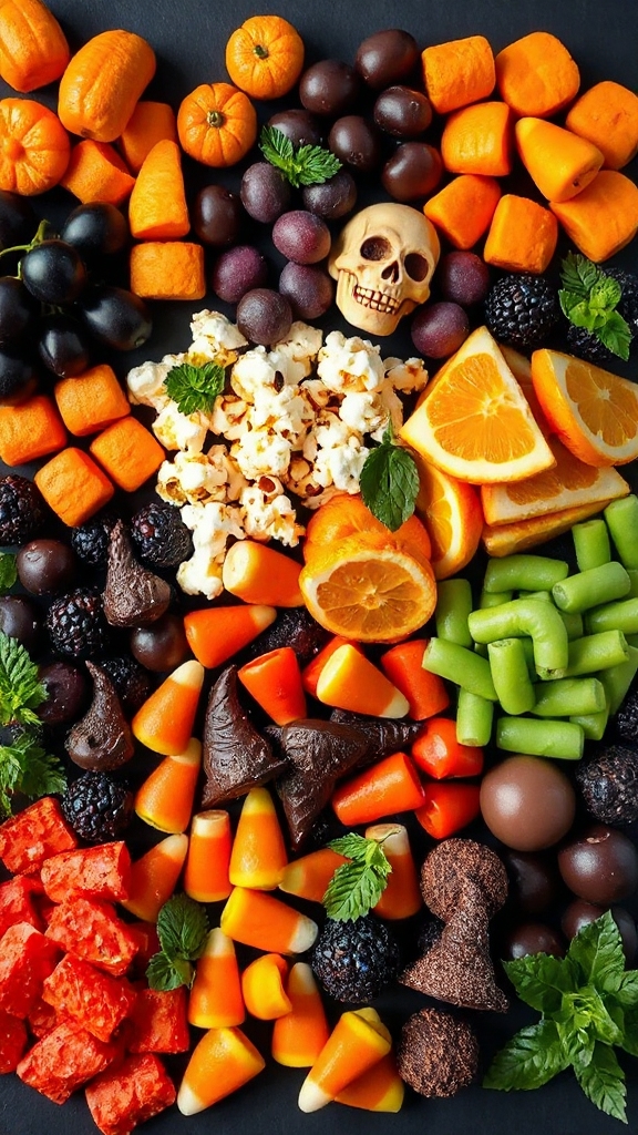 vibrant halloween snack board