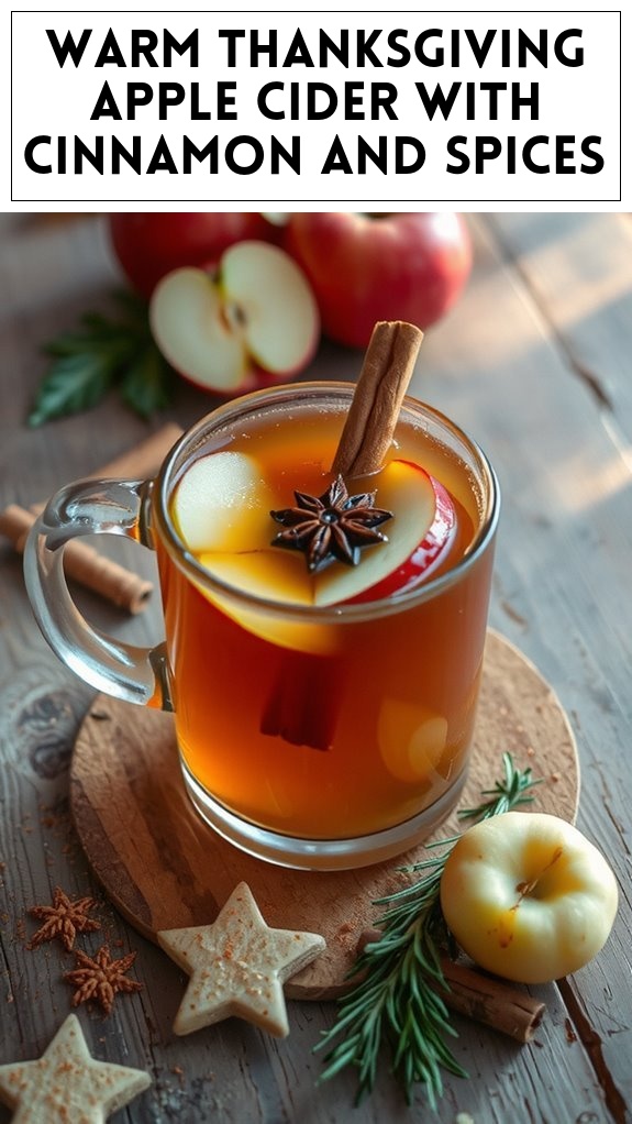 Warm Thanksgiving Apple Cider With Cinnamon and Spices
