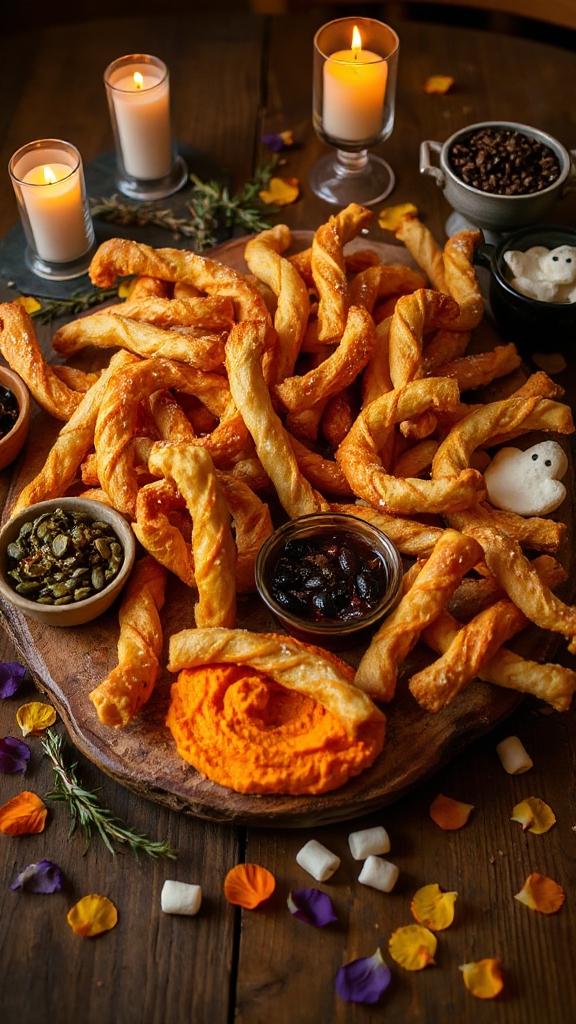whimsical cheese straw appetizers