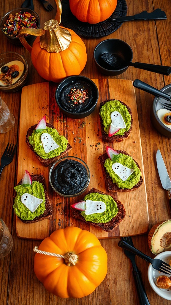 whimsical halloween avocado toast