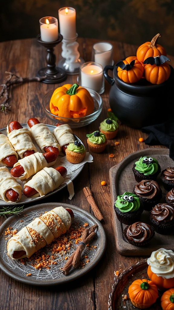 whimsical halloween chocolate cupcakes