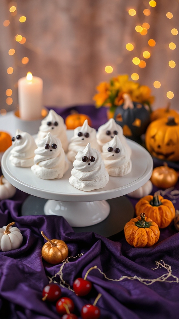 whimsical halloween meringue treats