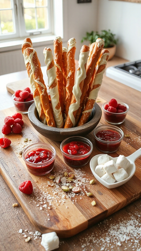 white chocolate raspberry dippers