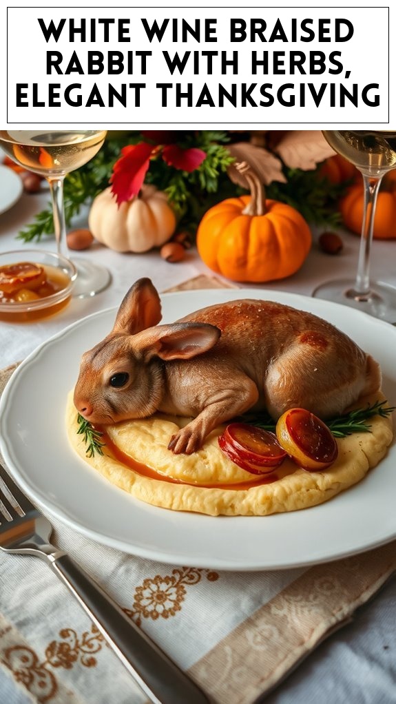 White‑Wine Braised Rabbit With Herbs, Elegant Thanksgiving