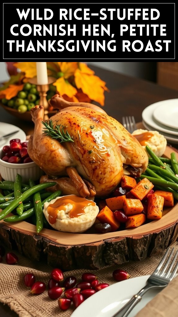 Wild Rice–Stuffed Cornish Hen, Petite Thanksgiving Roast