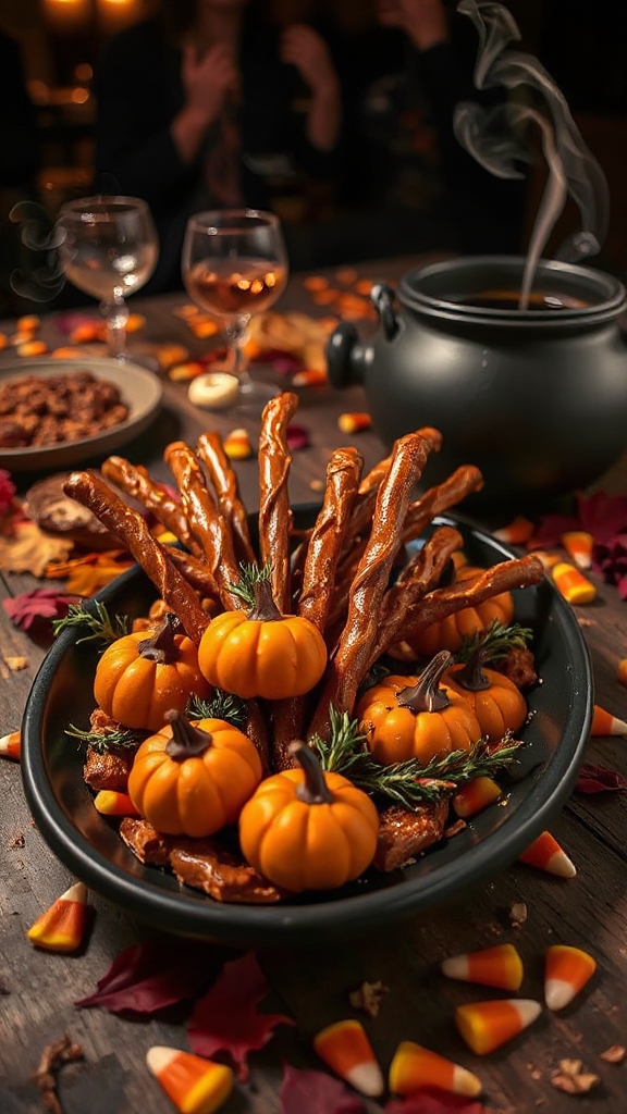 witch broomstick pretzel snacks