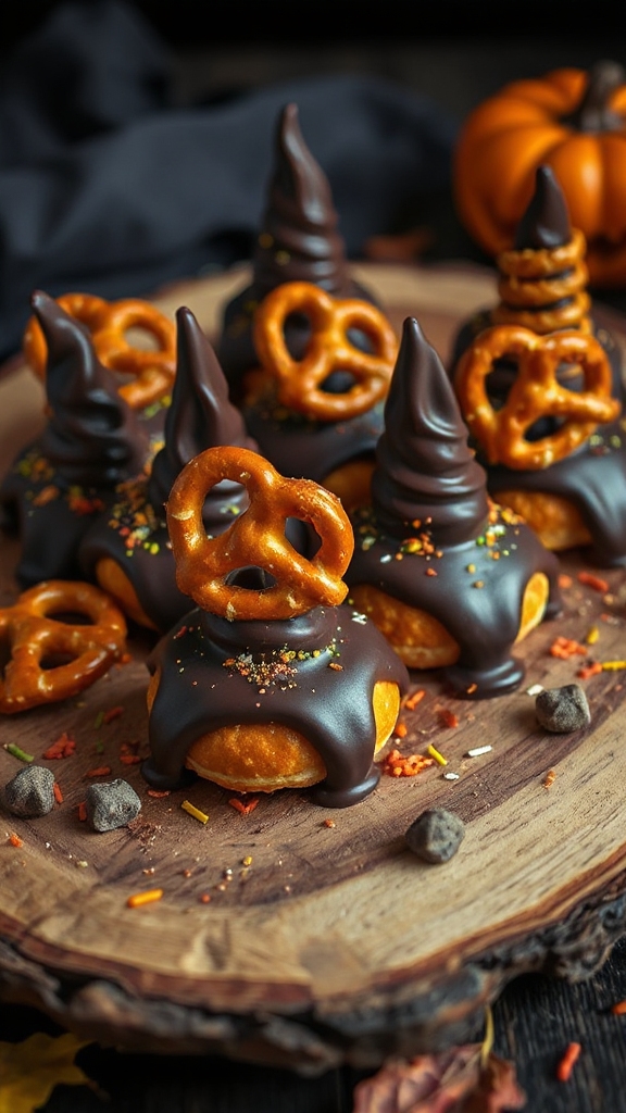 witch hat pretzel treats
