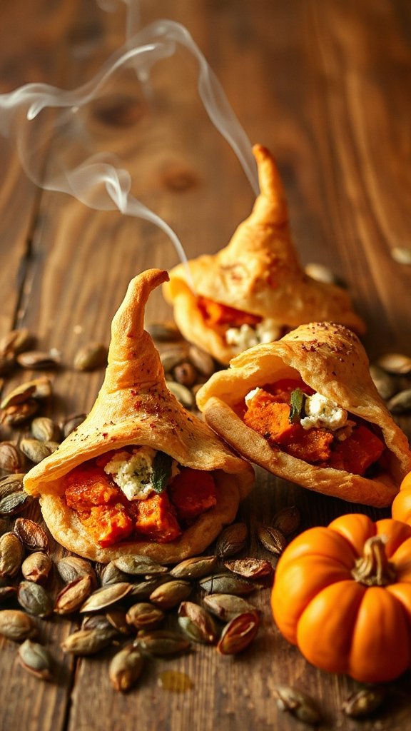 witchy pumpkin feta pastries witchy pumpkin feta pastries