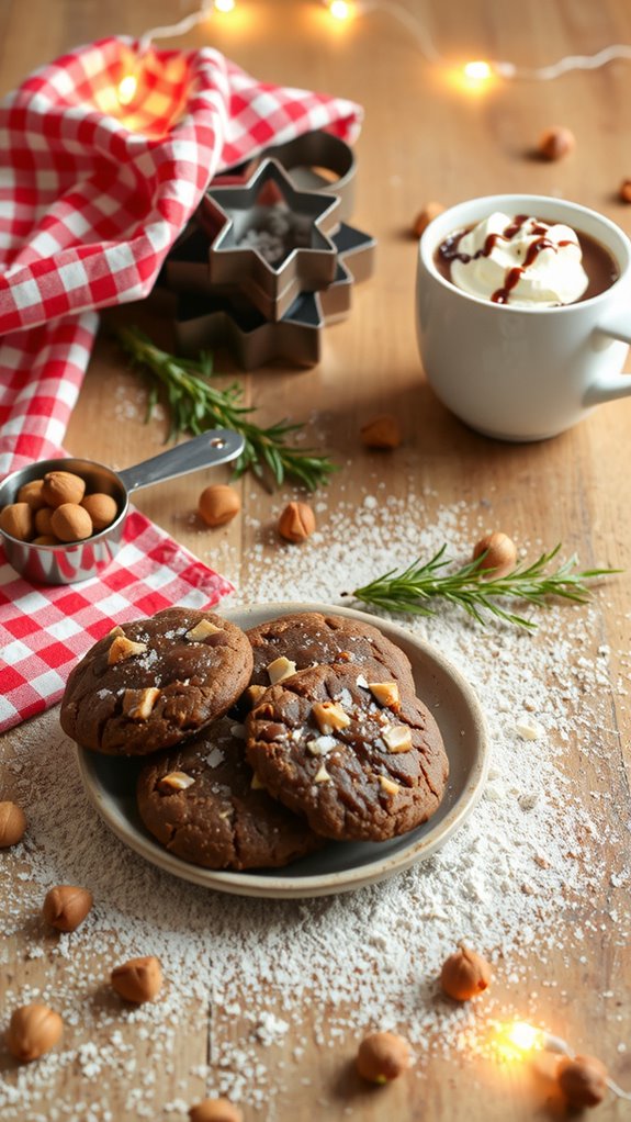 chocolate hazelnut christmas cookies