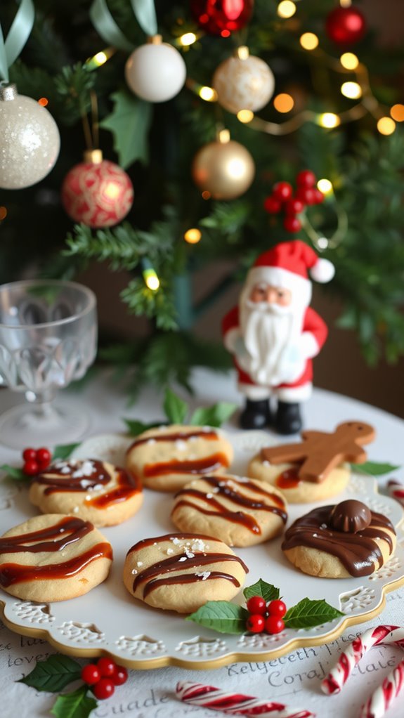 festive caramel chocolate cookies