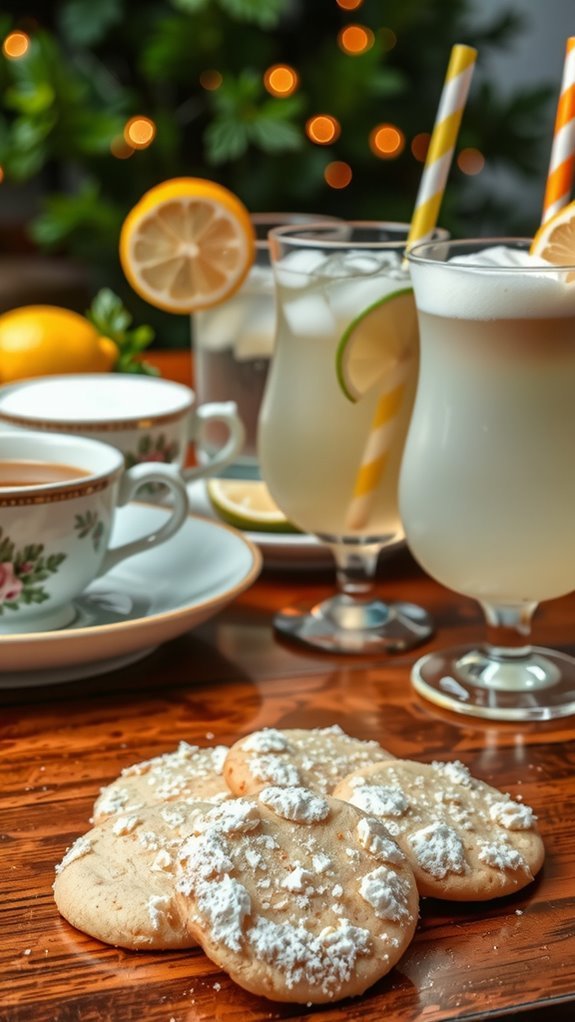 festive drink and cookie pairings