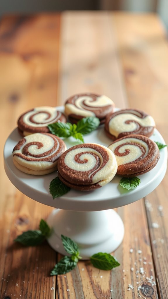 festive marbled cookie presentation