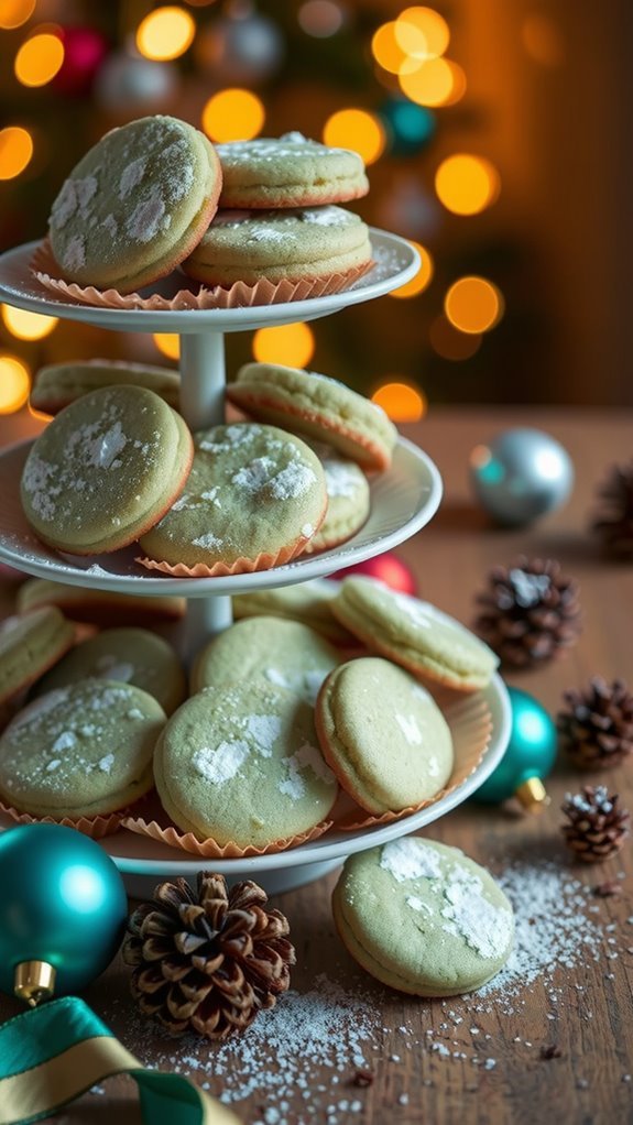 festive matcha cookie presentation festive matcha cookie presentation