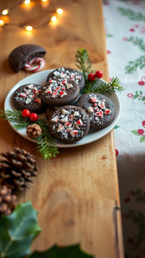 festive minty chocolate cookies