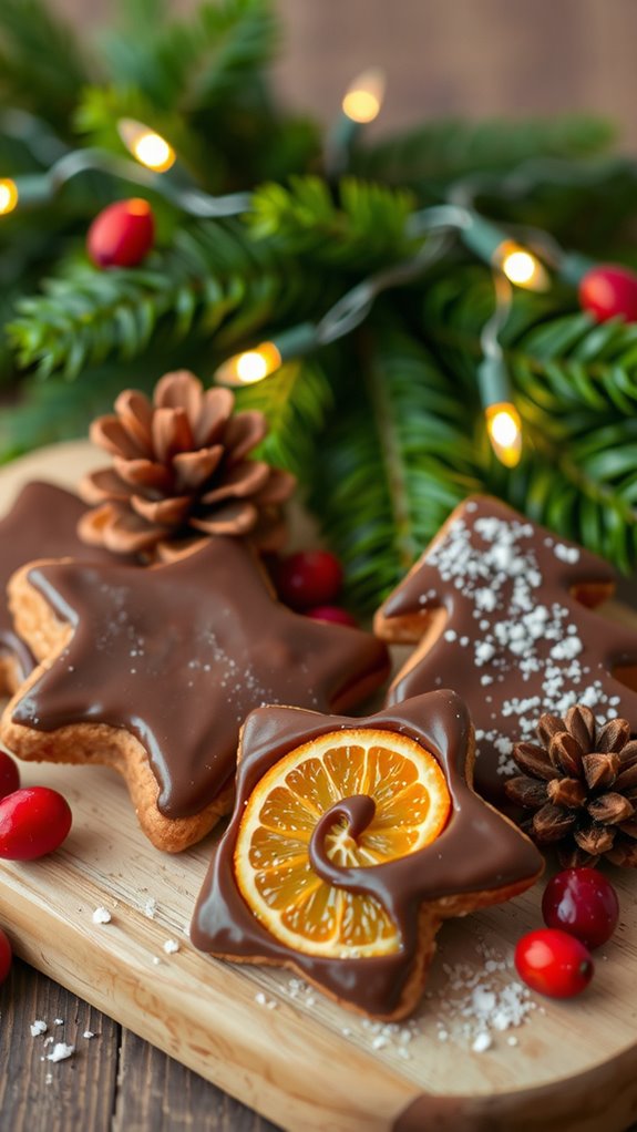 festive orange chocolate cookies