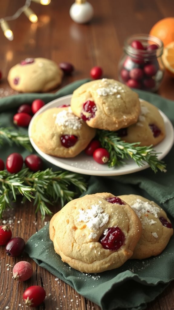 festive orange cranberry cookies