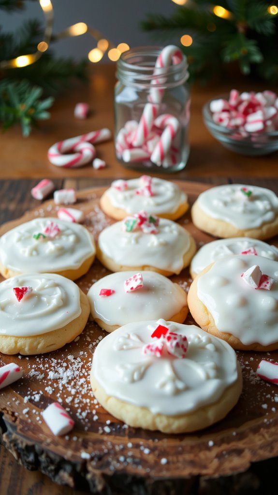 festive peppermint icing cookies