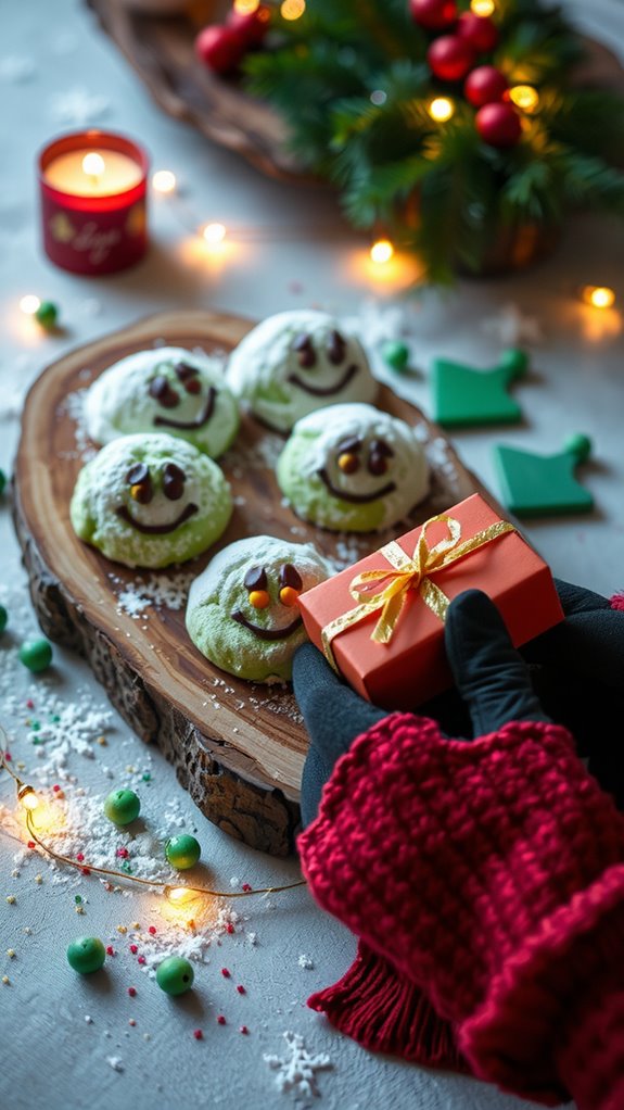 grinch themed holiday cookie gifts
