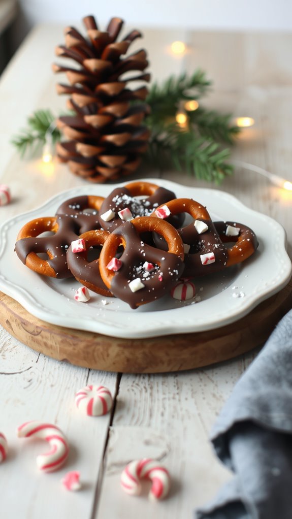 holiday chocolate pretzel treats
