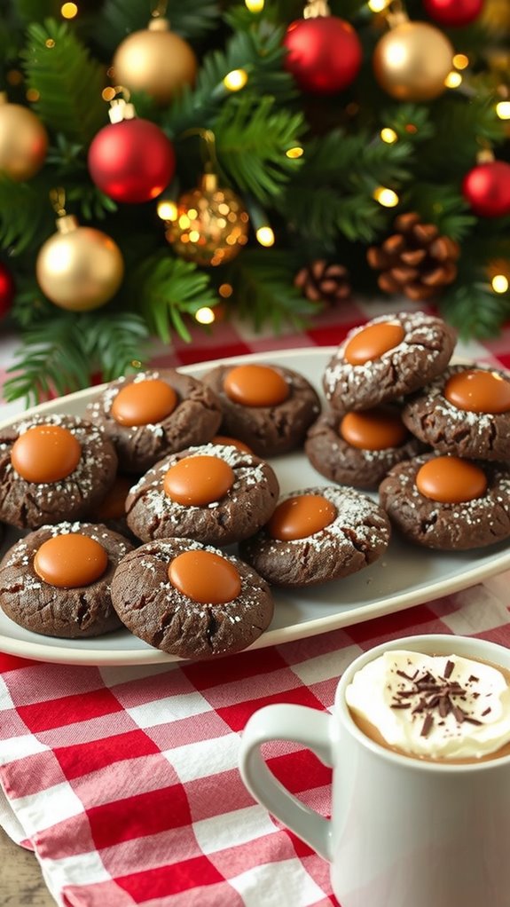 rolo chocolate christmas cookies