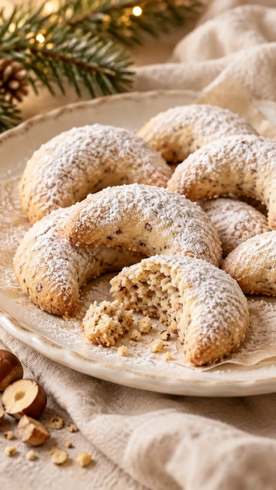 Finely ground hazelnuts replace flour in a hand-shaped crescent dough with a delicate, nut-rich crumb.