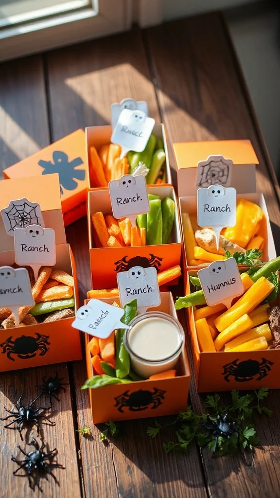 colorful halloween vegetable snack