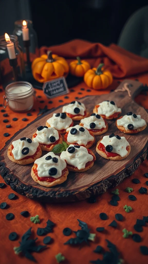 ghost shaped pizza snacks