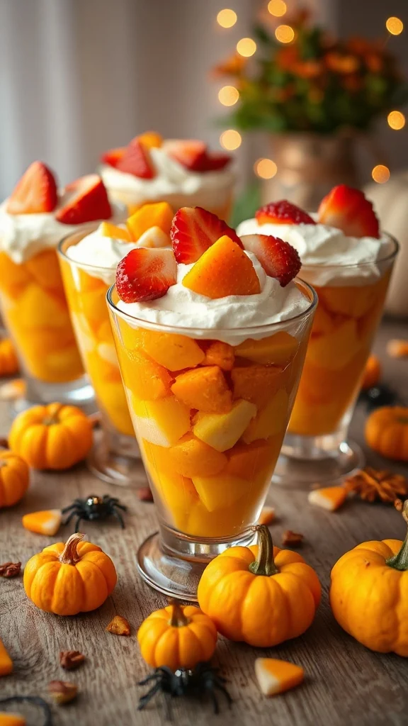 colorful fruit halloween cups