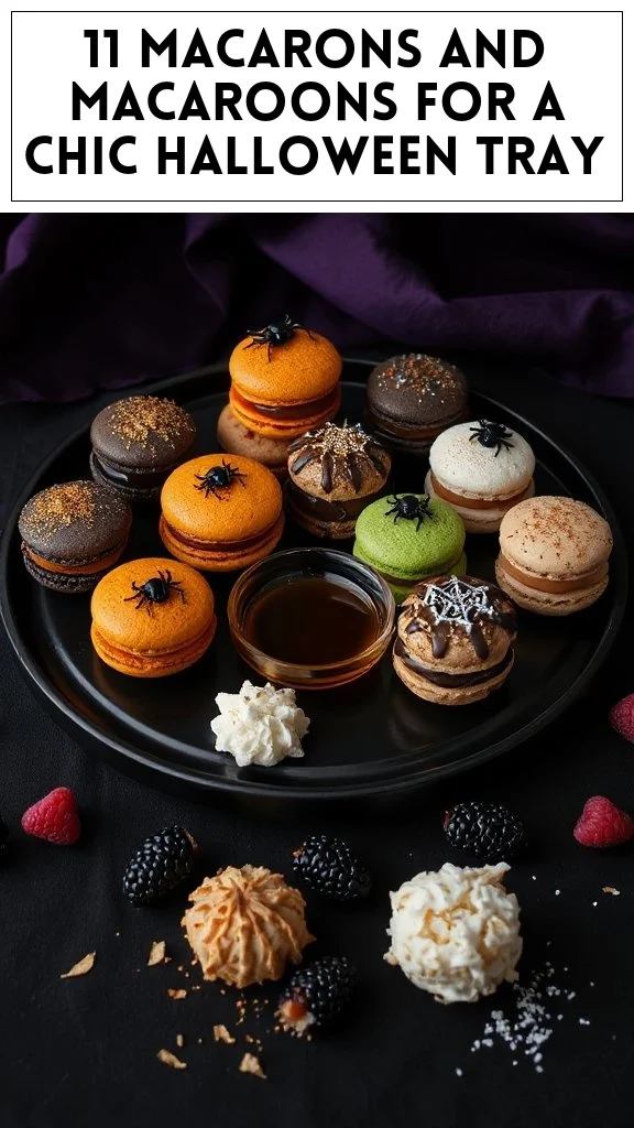 11 Macarons And Macaroons For A Chic Halloween Tray