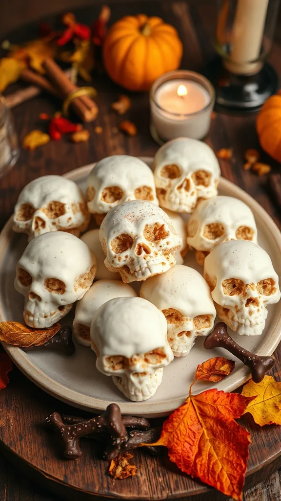 spooky skull rice treats