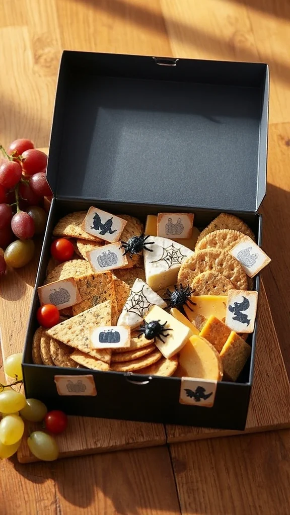 spooky cheese platter creation