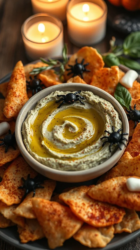 haunted halloween hummus delight