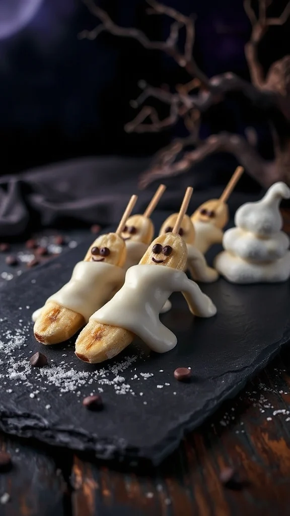 spooky banana treat pops