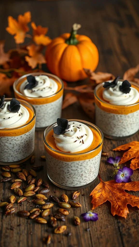vegan halloween chia pudding