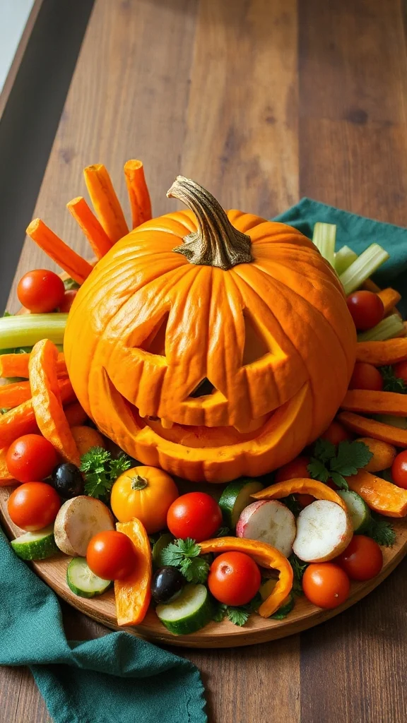 festive pumpkin veggie platter festive pumpkin veggie platter