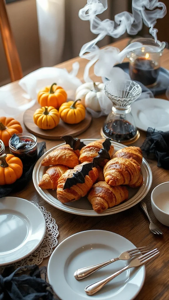 bat themed chocolate croissants bat themed chocolate croissants