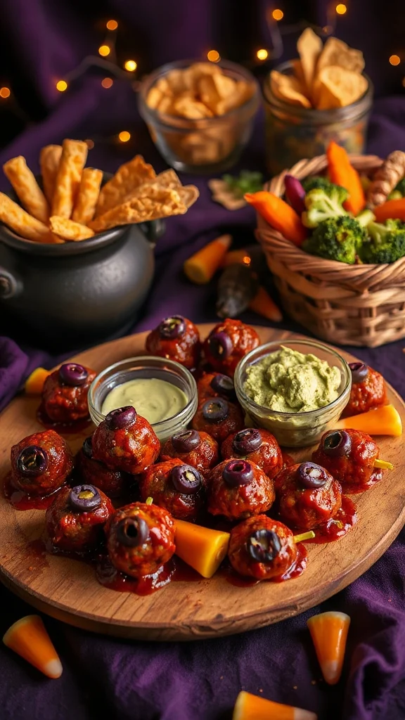 spooky halloween monster meatballs
