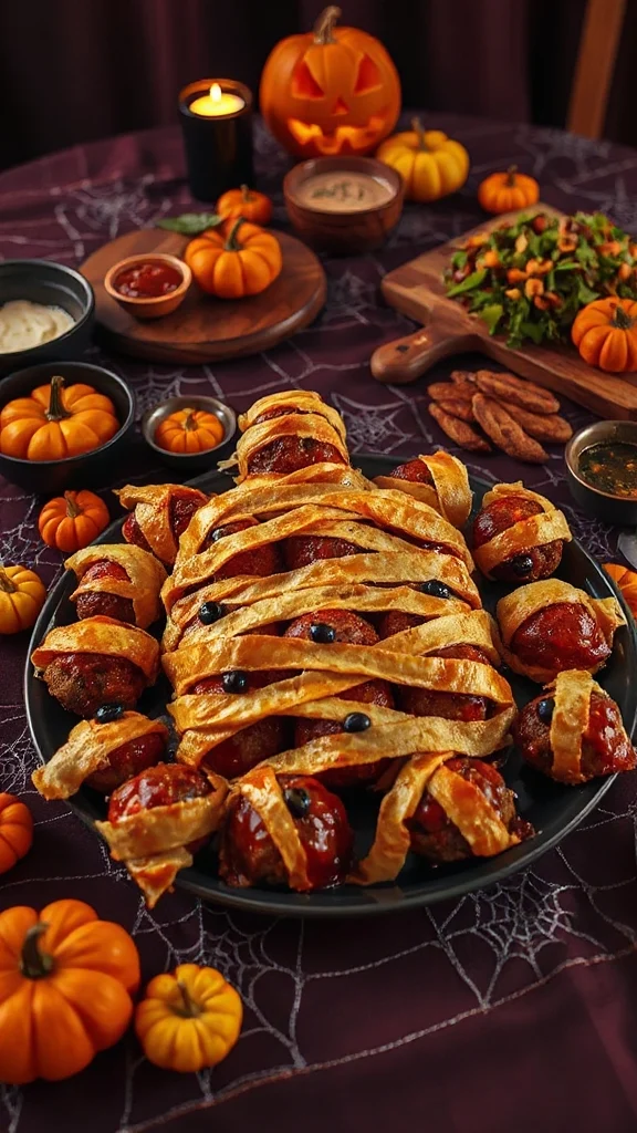 mummy meatballs halloween appetizer mummy meatballs halloween appetizer